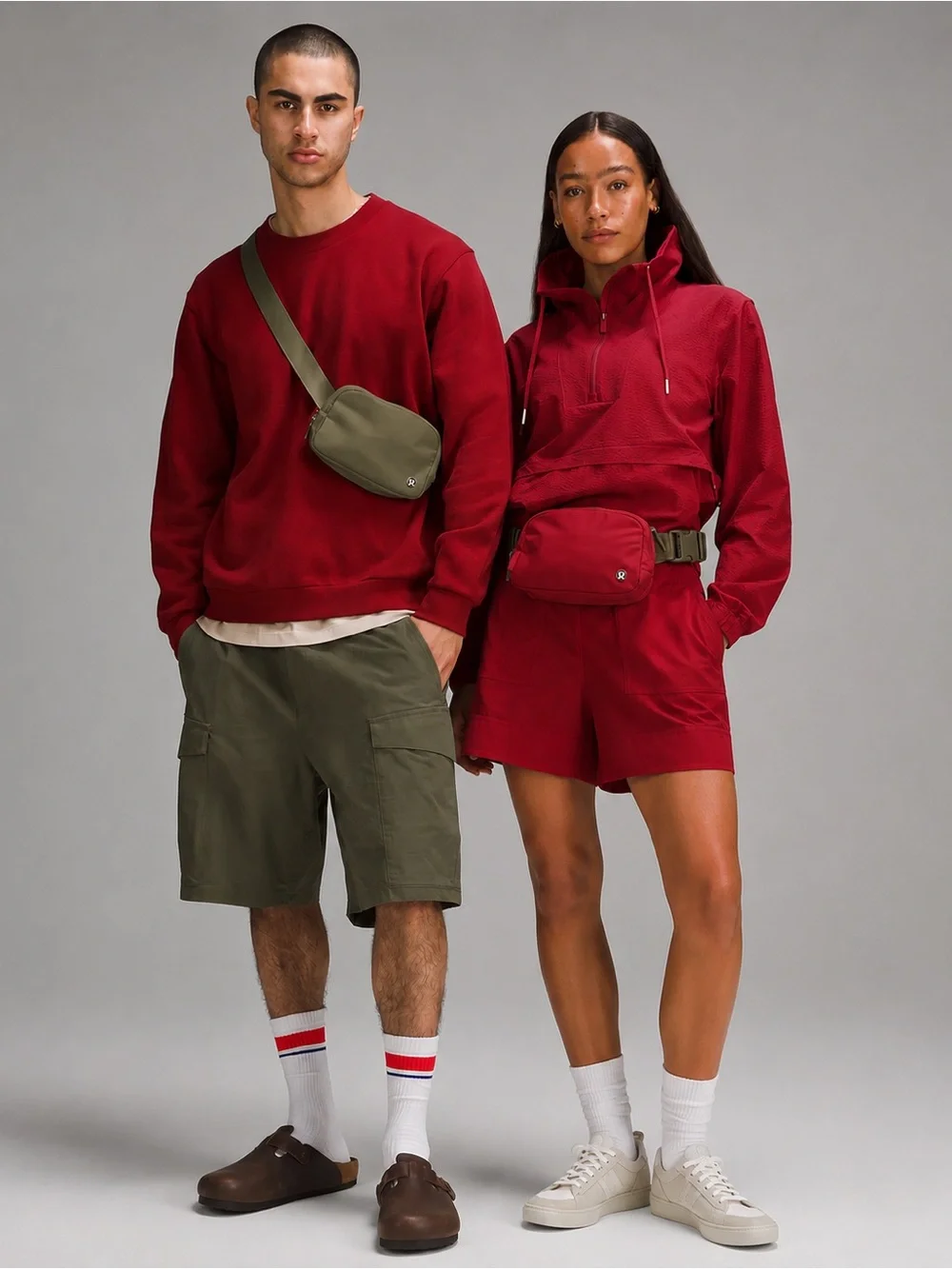 lululemon athletica Red and Olive Belt Bags